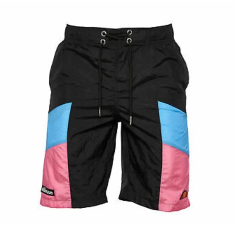 ELLESSE MEN’S HERITAGE EVENDO SWIM SHORT BLACK/PINK/BLUE BATHING SUIT SHORT
